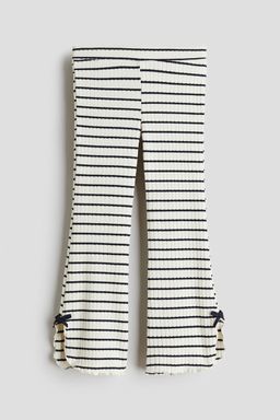 H&M - Girls White Rib-Knit Flared Leggings