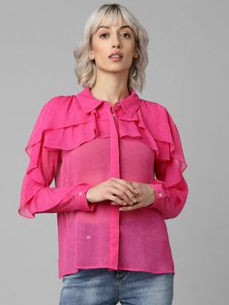 ONLY - Woman Solid Pink Shirt