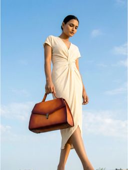 Nelumbo Nucifera - Evangel Handmade Leather Satchel Handbag- Brown