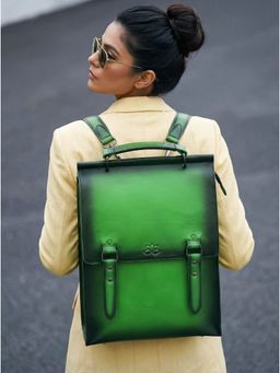 Nelumbo Nucifera - Handmade Leather Backpack for Men & Women- Burgundy