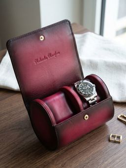 Nelumbo Nucifera - Handmade Leather 4-Slot Watch Case for Men & Women- Brown