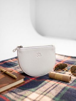 Nelumbo Nucifera - Handmade Leather Utility Pouch- White