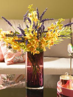 Pure Home + Living - Dark Red Glass Cylindrical Vase