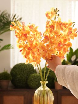 Pure Home + Living - Orange Mokara Artificial Flower Stem
