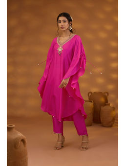 ISHA GUPTA TAYAL - Pink Nandi Kaftan and Pant Set