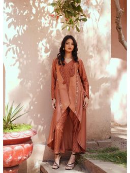 ISHA GUPTA TAYAL - Brown Avni Shrug Kurta and Pant