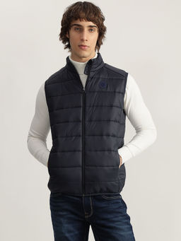 LINDBERGH - Navy Blue High Neck Puffer Jacket