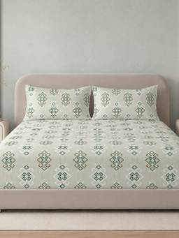 Sleeping Owls- because your sleep matters - Cotton 210TC King Fitted Bedsheet with 2 Pillow Covers