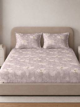 Sleeping Owls- because your sleep matters - Cotton 210TC King Fitted Bedsheet with 2 Pillow Covers