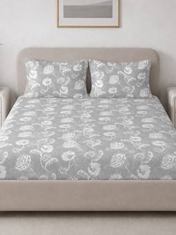 Sleeping Owls- because your sleep matters - Cotton 210TC King Fitted Bedsheet with 2 Pillow Covers