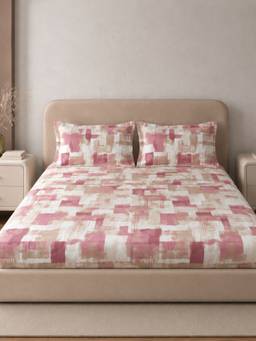 Sleeping Owls- because your sleep matters - Cotton 210TC King Fitted Bedsheet with 2 Pillow Covers