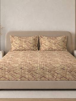 Sleeping Owls- because your sleep matters - Cotton 210TC King Fitted Bedsheet with 2 Pillow Covers
