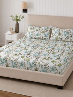 Sleeping Owls- because your sleep matters - 300TC Super King Bedsheet with 2 Pillow Covers