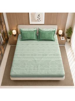 Sparsh - Victory sanctuary Bedsheet with 2 Pillow Covers Green
