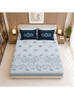 Sparsh - Victory sanctuary Bedsheet with 2 Pillow Covers Blue