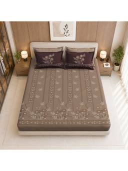 Sparsh - Victory sanctuary Bedsheet with 2 Pillow Covers Brown
