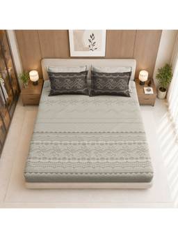 Sparsh - Victory sanctuary Bedsheet with 2 Pillow Covers Multi-Color