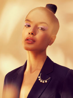 Anaash - 18K Gold Plated White Gravity Brooch