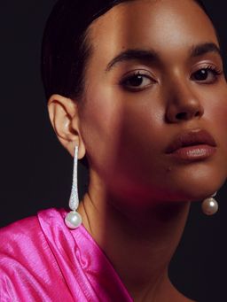 Anaash - Silver Plated White Twinkle Earrings