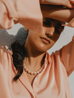 Anaash - Orange Classic Pearl Single Drop Earrings