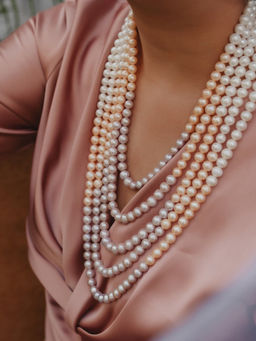 Anaash - Multi Color Ombre Natural Pearls Necklace