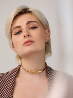 Anaash - 22K Gold Plated White Trebo Choker