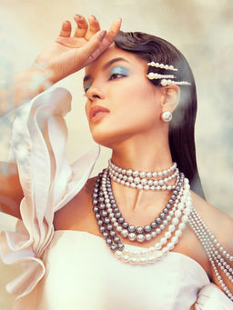 Anaash - Silver Pearl Drop Earrings