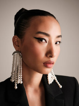Anaash - White Waterfall Earrings