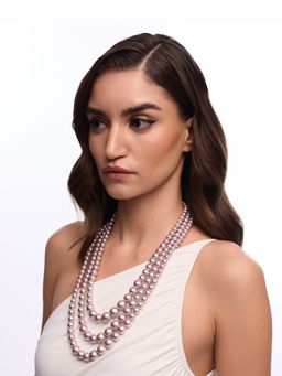 Anaash - 18K Gold Plated Purple Triple Graded Necklace