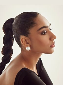 Anaash - Silver Plated Silver Dune Stud Earrings