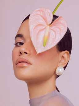 Anaash - 18K Gold Plated White Royal Studs Glam Earrings