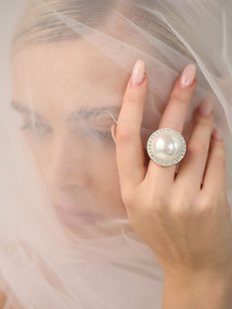 Anaash - Silver Plated White Elan Ring