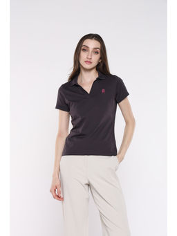 RAREISM - Dark Brown Bern Solid Regular Polo T-Shirt