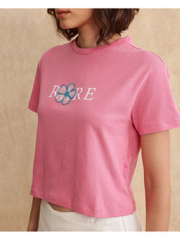 RAREISM - Light Pink Jiver Embroidered Relaxed T-Shirt