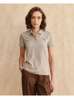 RAREISM - Beige Lugano Solid Regular Polo T-Shirt