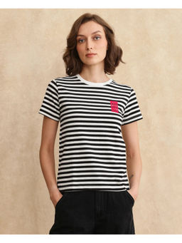 RAREISM - White Yaro Stripes Regular T-Shirt
