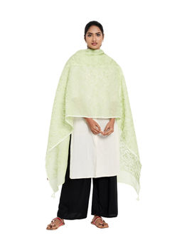 Fabindia - Cotton Silk Chikankari Dupatta- Green