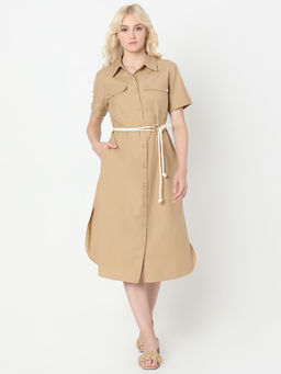 VERO MODA - Beige Midi Shirt Dress (Set of 2)