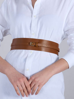Twenty Dresses by Nykaa Fashion - Brown Solid Broad Belt