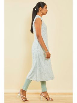 Soch - Powder Blue Rayon Paisley Print Kurta
