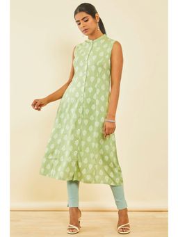 Soch - Green Rayon Ethnic Print Kurta