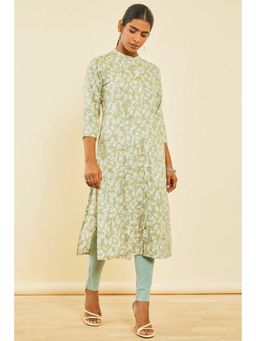Soch - Green Rayon Paisley Print Kurta