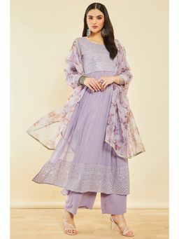 Soch - Purple Georgette Suit With Sequins (Set of 3)