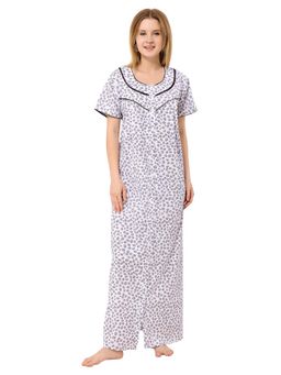 PIU - Black Cotton Front Open Nightdress