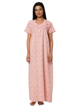 Juliet - Pink Cotton Round Neck Nightdress