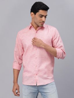 NEUDIS - Men Peach Full Sleeves Casual Shirt