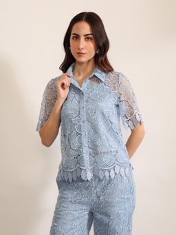 Kazo - Women Blue Baldwin Shirt