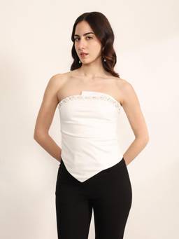 Kazo - Women White Vistas Top
