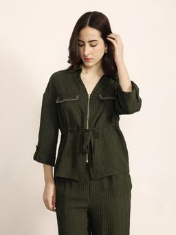 Kazo - Women Olive Zodiac Blouse