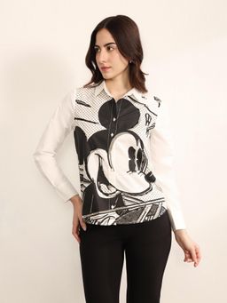 Kazo - Women Off White Disney Mickey Mouse Shirt